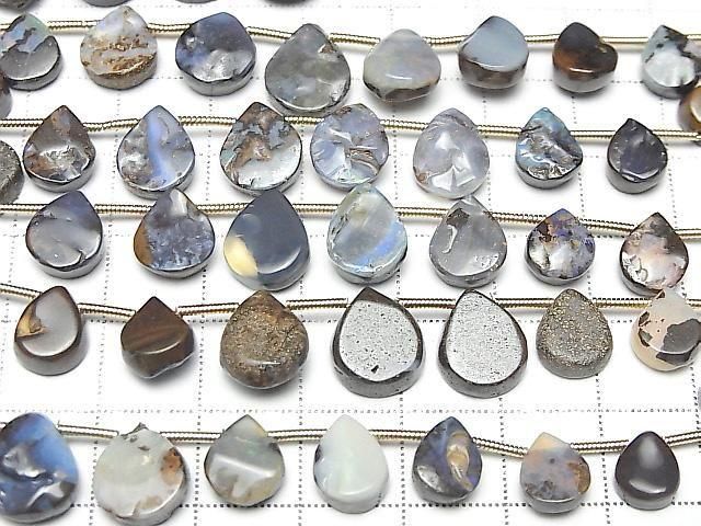 Boulder Opal Flat Pear shape 1strand beads (17 pcs)