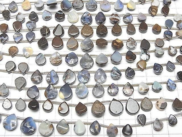 Boulder Opal Flat Pear shape 1strand beads (17 pcs)
