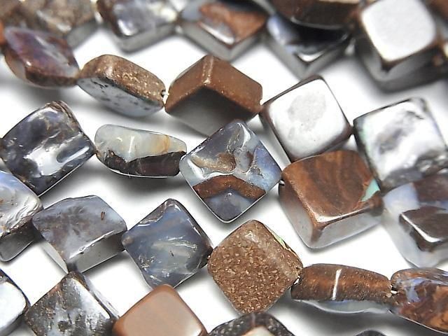 Boulder Opal Flat Diamond 1strand beads (22pcs)
