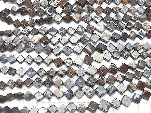 Boulder Opal Flat Diamond 1strand beads (22pcs)