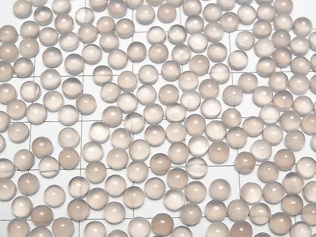 Grauer Onyx AAA Rund Cabochon 4x4mm 20Stk