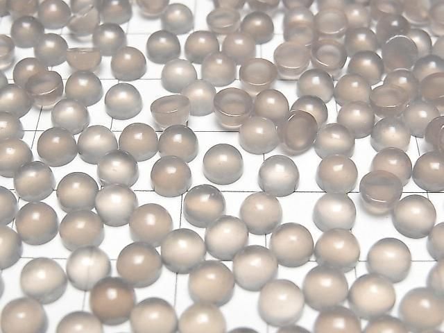 Grauer Onyx AAA Rund Cabochon 5x5mm 10Stk