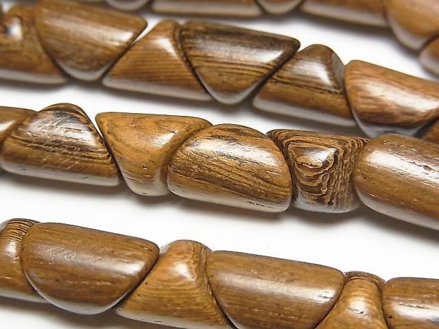 Wood Beads Triangle Tube 12x8x8mm 1strand beads (aprx.15inch/38cm)