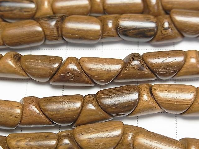 Wood Beads Triangle Tube 12x8x8mm 1strand beads (aprx.15inch/38cm)
