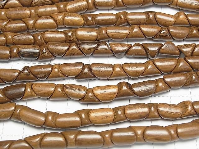 Wood Beads Triangle Tube 12x8x8mm 1strand beads (aprx.15inch/38cm)