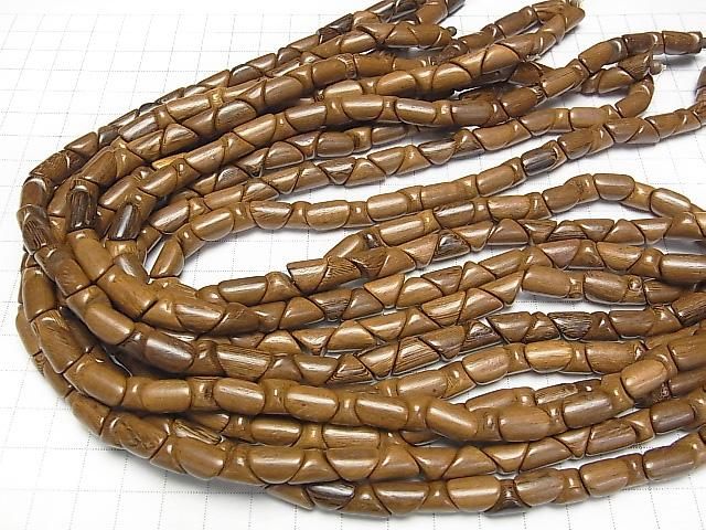Wood Beads Triangle Tube 12x8x8mm 1strand beads (aprx.15inch/38cm)