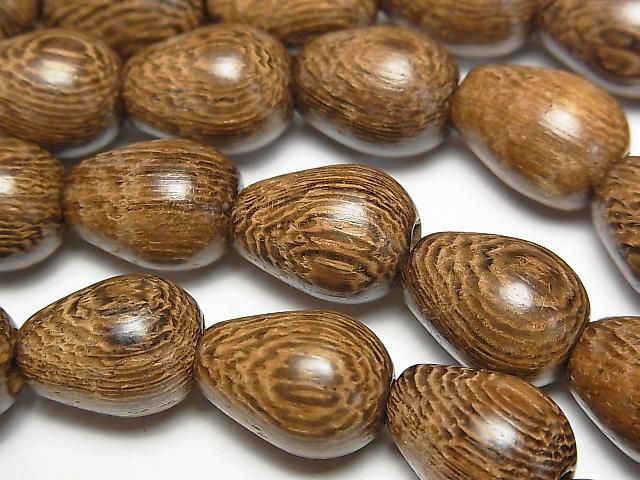 Wood Beads Vertical Hole Drop 14x11x11mm 1strand beads (aprx.15inch/38cm)