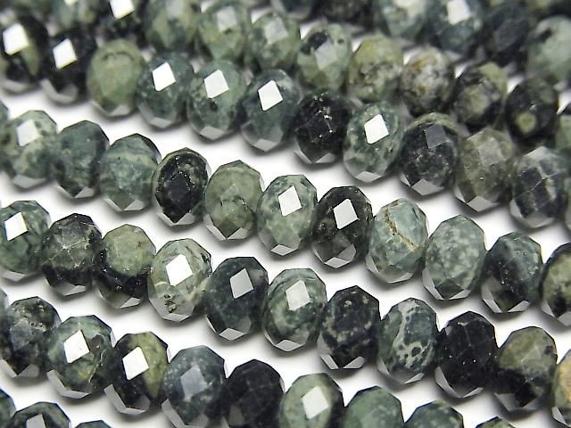 Hochwertig! Brasilianischer Serpentin Facettiert Knopf Rondelle 6x6x4mm 1Strang Perlen (ca. 15 Zoll/36 cm)