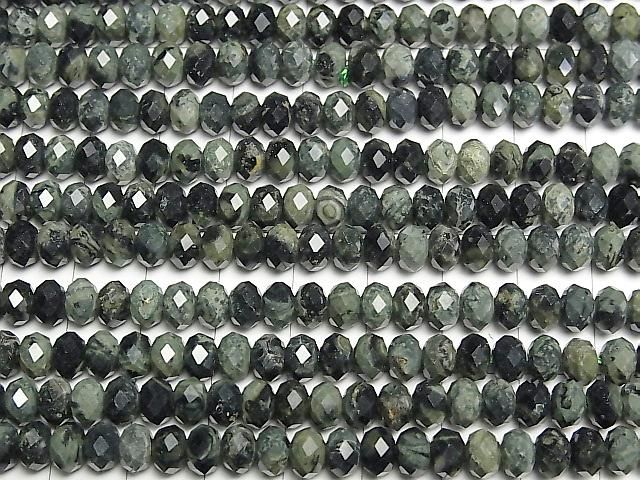 Hochwertig! Brasilianischer Serpentin Facettiert Knopf Rondelle 6x6x4mm 1Strang Perlen (ca. 15 Zoll/36 cm)
