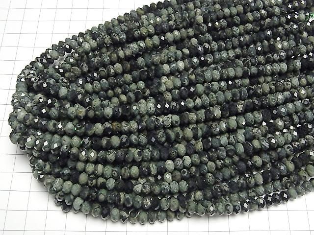 Hochwertig! Brasilianischer Serpentin Facettiert Knopf Rondelle 6x6x4mm 1Strang Perlen (ca. 15 Zoll/36 cm)