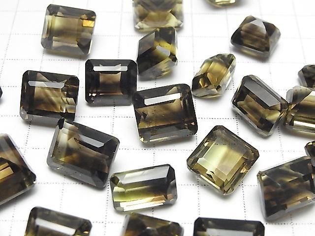 高品質檸檬石英 x 煙水晶 AAA 裸石方形 - 長方形刻面混合尺寸 2 件裝