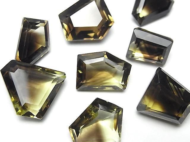 High Quality Lemon x Smoky Quartz AAA Loose Stone Fancy Shape Faceted Mix Size 2pcs