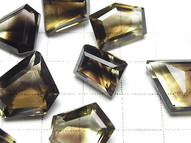 High Quality Lemon x Smoky Quartz AAA Loose Stone Fancy Shape Faceted Mix Size 2pcs