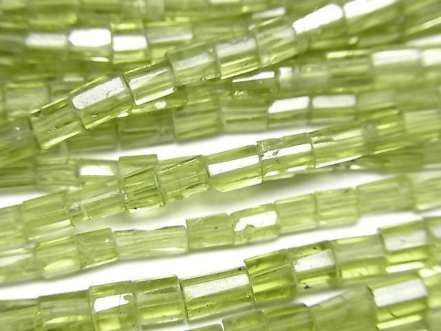 Peridot AA++ facettierte Röhre halb oder 1 Strang Perlen (ca. 32 cm)