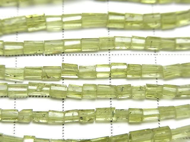 Peridot AA++ facettierte Röhre halb oder 1 Strang Perlen (ca. 32 cm)