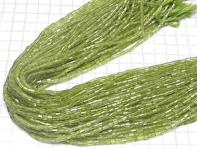Peridot AA++ facettierte Röhre halb oder 1 Strang Perlen (ca. 32 cm)