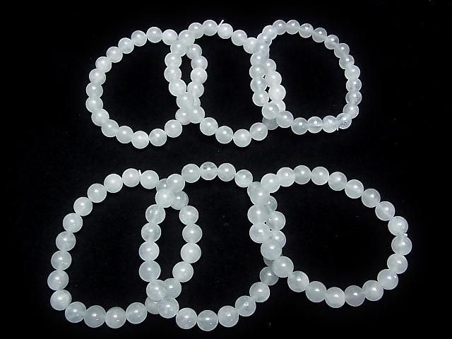 Aquamarin AAA- Rund 8,5mm Armband