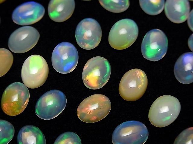 Hochwertiger äthiopischer Opal AAA- Oval-Cabochon 8x6mm 5Stk