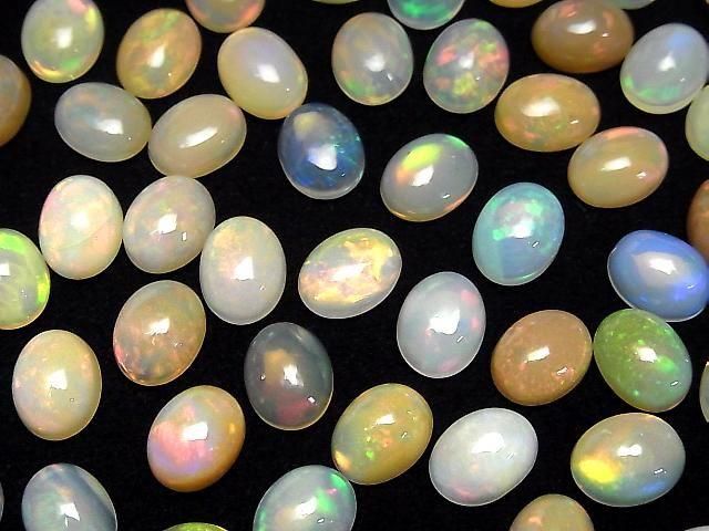 Hochwertiger äthiopischer Opal AAA- Oval-Cabochon 9x7mm 3Stk