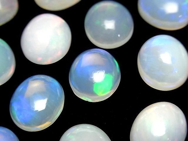 Hochwertiger äthiopischer Opal AAA- Oval-Cabochon 14x12mm 2Stk