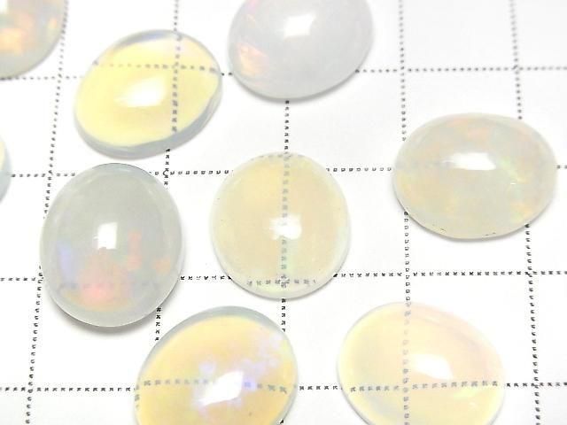 Hochwertiger äthiopischer Opal AAA- Oval-Cabochon 14x12mm 2Stk