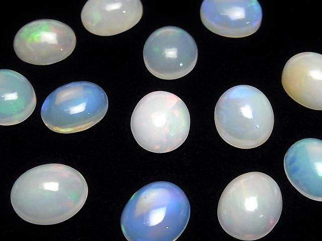 Hochwertiger äthiopischer Opal AAA- Oval-Cabochon 14x12mm 2Stk