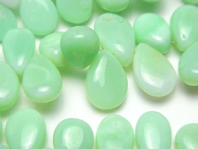 Grüner Opal AA++ Tropfenform (glatt) Halb oder 1strang Perlen (ca. 7 Zoll/18 cm)