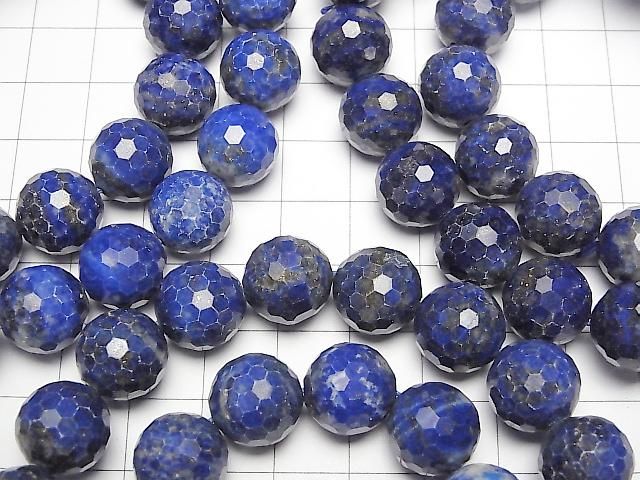 Hochwertig! Lapislazuli AA+ 128 Facettierte Runde 12mm Armband