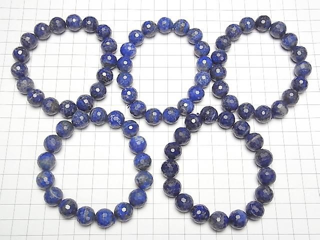 Hochwertig! Lapislazuli AA+ 128 Facettierte Runde 12mm Armband
