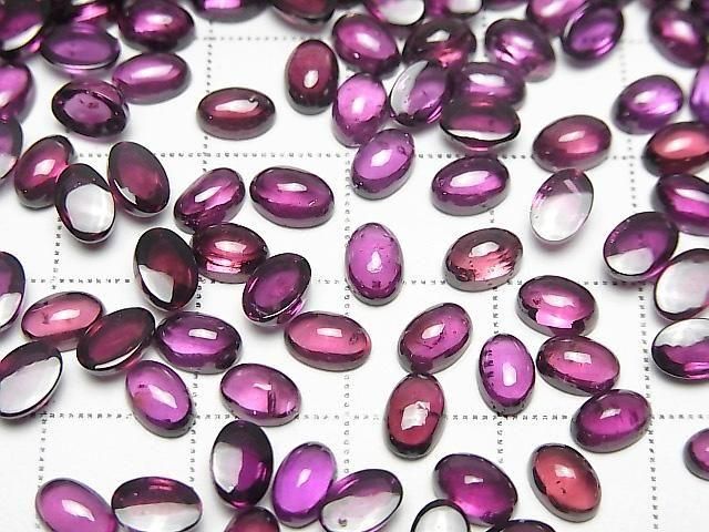 Hochwertiger Rhodolith Granat AAA Oval Cabochon 6x4mm 3 Stück