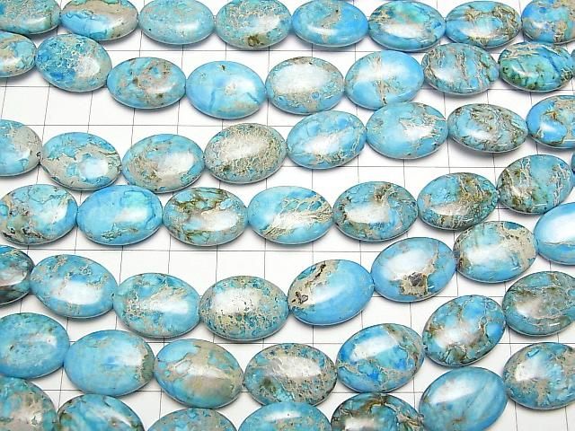 Hellblauer Kaolinit Oval 18x13mm Halb oder 1strang Perlen (ca. 15 Zoll/36 cm)
