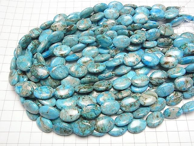 Hellblauer Kaolinit Oval 18x13mm Halb oder 1strang Perlen (ca. 15 Zoll/36 cm)