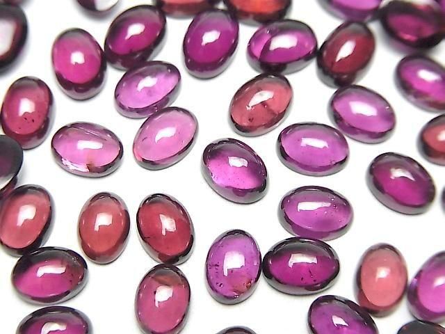 Hochwertiger Rhodolith Granat AAA Oval Cabochon 7x5mm 2 Stück