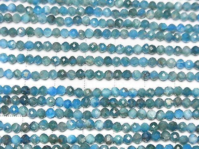 Hochwertig! Blauer Apatit AA facettiert Rund 3mm 1 Strang Perlen (ca. 15 Zoll/36 cm)