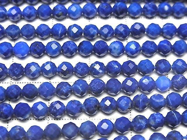 High Quality! Lapislazuli AA++ Faceted Round 4mm 1strand beads (aprx.15inch/37cm)