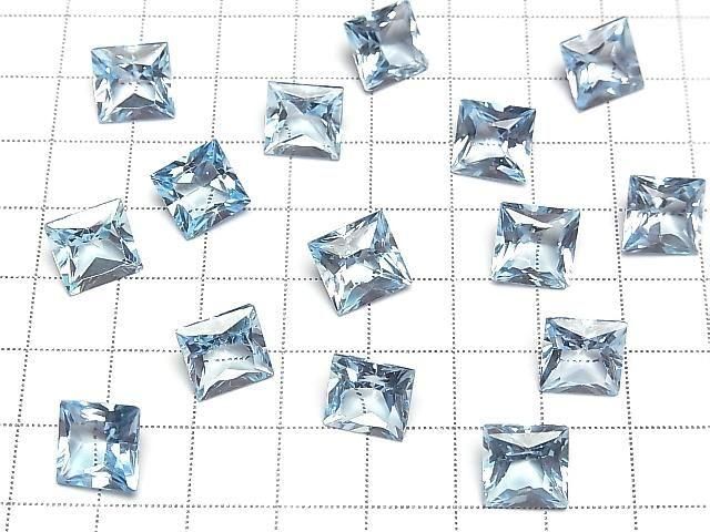 Hochwertig Himmelblauer Topas AAA loser Stein Prinzessschliff 10x10mm 1 Stück