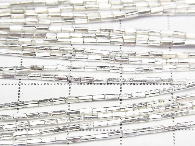 Karen Silver 方管 2.5x1x1mm 白銀 1/8或1股珠子 (約27英吋/68公分)