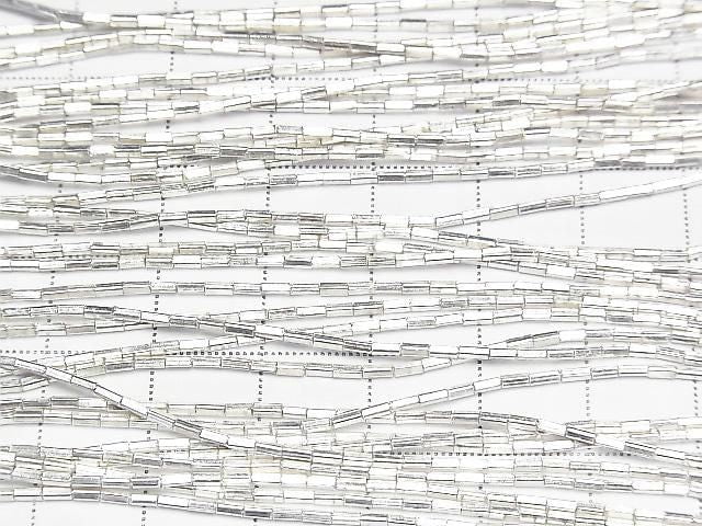 Karen Silver Square Tube 2.5x1x1mm White Silver 1/4 or 1 strand beads (approx. 28inch/70cm)