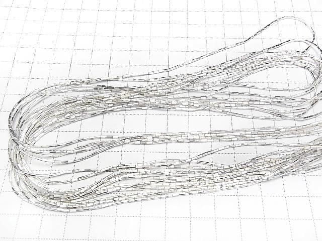 Karen Silver Square Tube 2.5x1x1mm White Silver 1/4 or 1 strand beads (approx. 28inch/70cm)