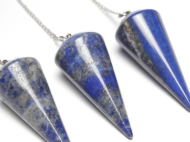 Lapislazuli AA Pendel (glatt) 37x18x18mm mit Kette 1 Stück
