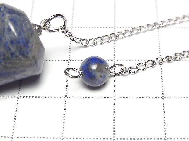 Lapislazuli AA Pendel (glatt) 37x18x18mm mit Kette 1 Stück