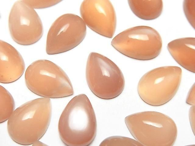 Orangener Mondstein AAA- Birnenform Cabochon 12x8mm 2Stück