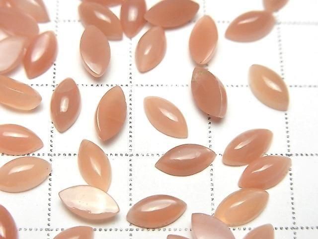 Orangener Mondstein AAA- Marquise Cabochon 8x4mm 10Stück