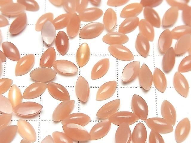 Orangener Mondstein AAA- Marquise Cabochon 8x4mm 10Stück