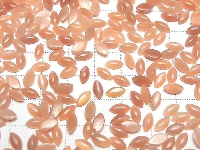 Orangener Mondstein AAA- Marquise Cabochon 8x4mm 10Stück