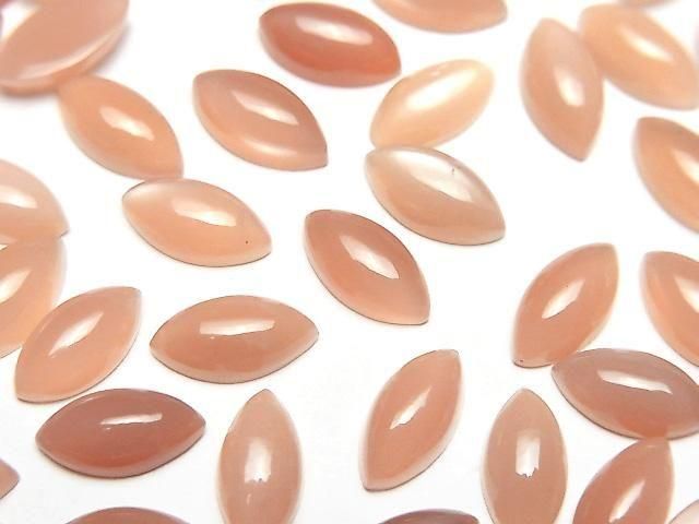 Orangener Mondstein AAA- Marquise Cabochon 10x5mm 5Stück