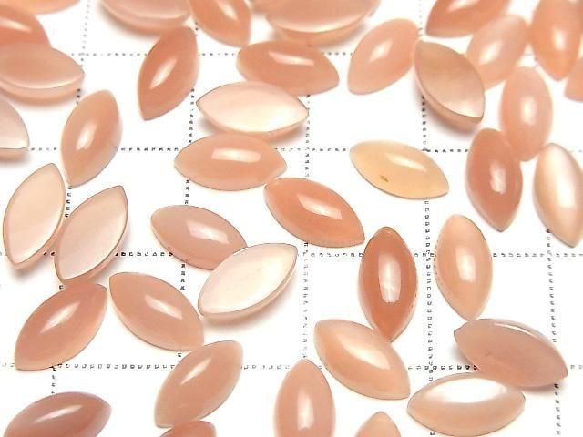 Orangener Mondstein AAA- Marquise Cabochon 10x5mm 5Stück