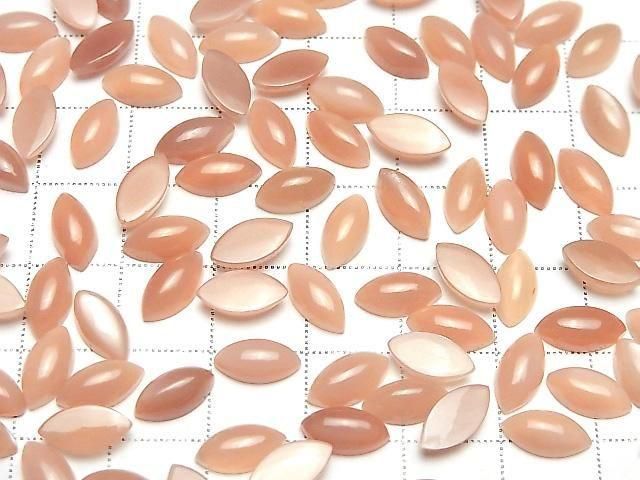 Orangener Mondstein AAA- Marquise Cabochon 10x5mm 5Stück