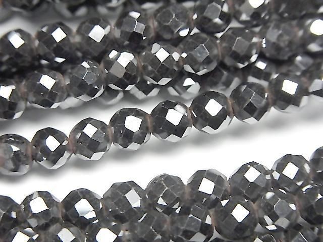 Magnetic! Hematite 64Faceted Round 5mm 1strand beads (aprx.15inch/38cm)