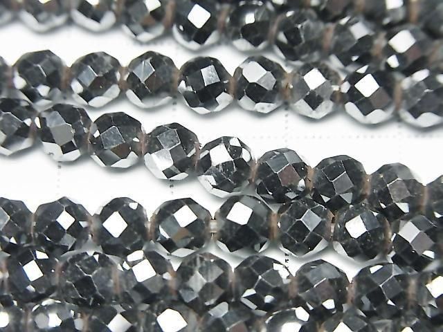 Magnetic! Hematite 64Faceted Round 5mm 1strand beads (aprx.15inch/38cm)